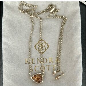 Kendra Scott Arleen Pendant Necklace in Crushed Gold Mica Adjustable Slide Chain